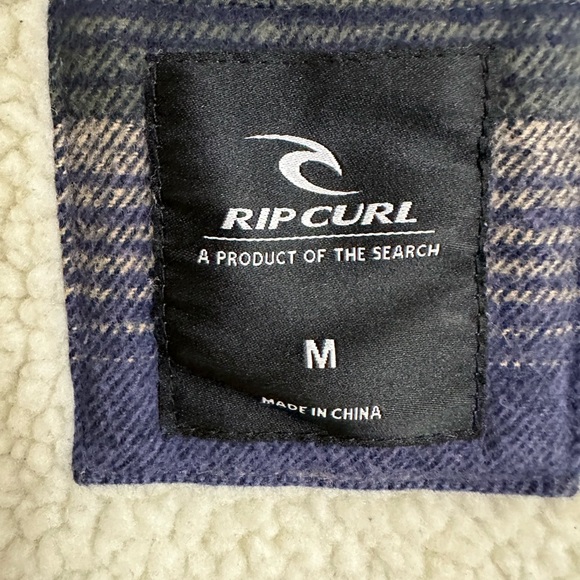 Rip Curl Sherpa Lined Striped Jacket Zip Front Size M - Picture 11 of 15